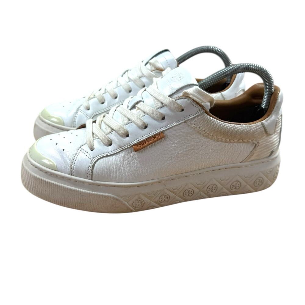Tory Burch Ladybug Sneakers Womens 9.5 White Leather Platform Chunky Court Shoes